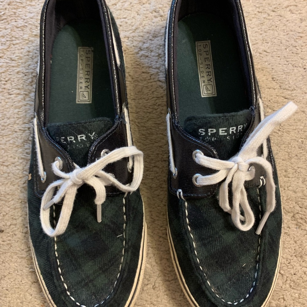 Sperry Topsider Blue/Green Plaid Shoe